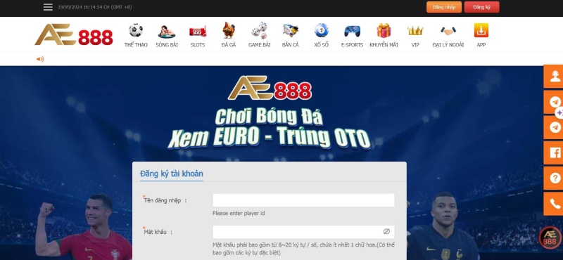 Hướng dẫn các bước đăng ký AE888 cho bet thủ